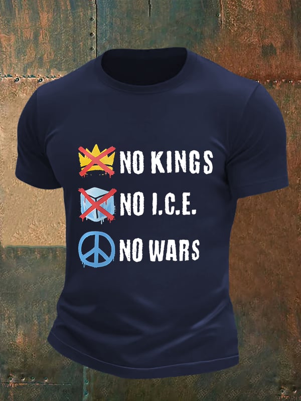 🔥Buy 3 Get 15% Off🔥Men's No Kings Print T-Shirt