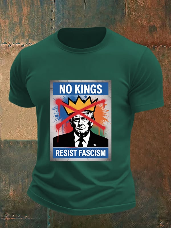 🔥Buy 3 Get 15% Off🔥Men's NO KINGS RESIST FASCISM T-shirt