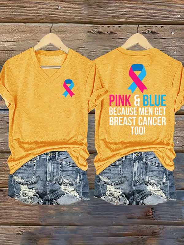Women's Casual Breast Cancer Print T-Shirt
