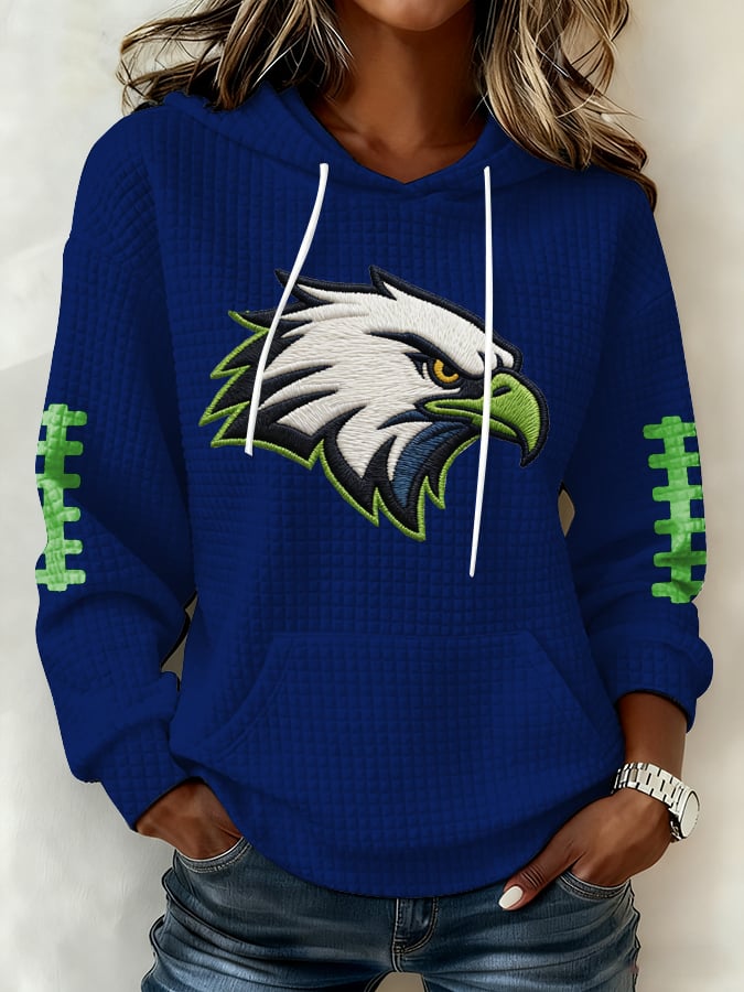Women's Football Print Hoodie Sweatshirt