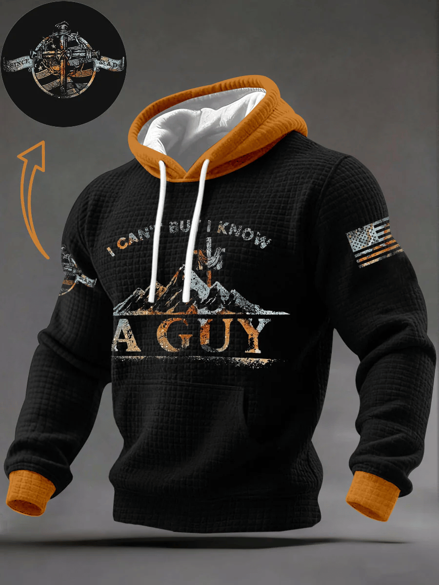 Men's Faith Print Checkered Hooded Sweatshirt