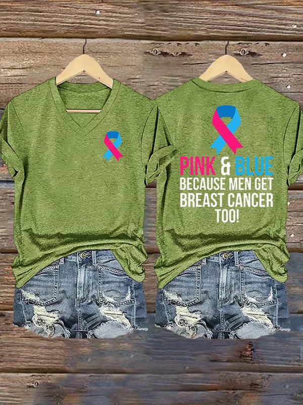 Women's Casual Breast Cancer Print T-Shirt