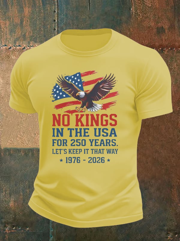 🔥Buy 3 Get 15% Off🔥Men's No Kings USA Patriotic Tee ,250 Years of Democracy printed T-shirt