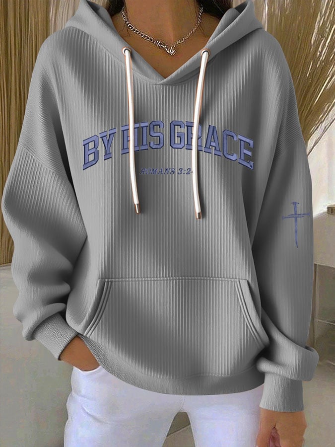 Women's Faith Print Casual Hoodie