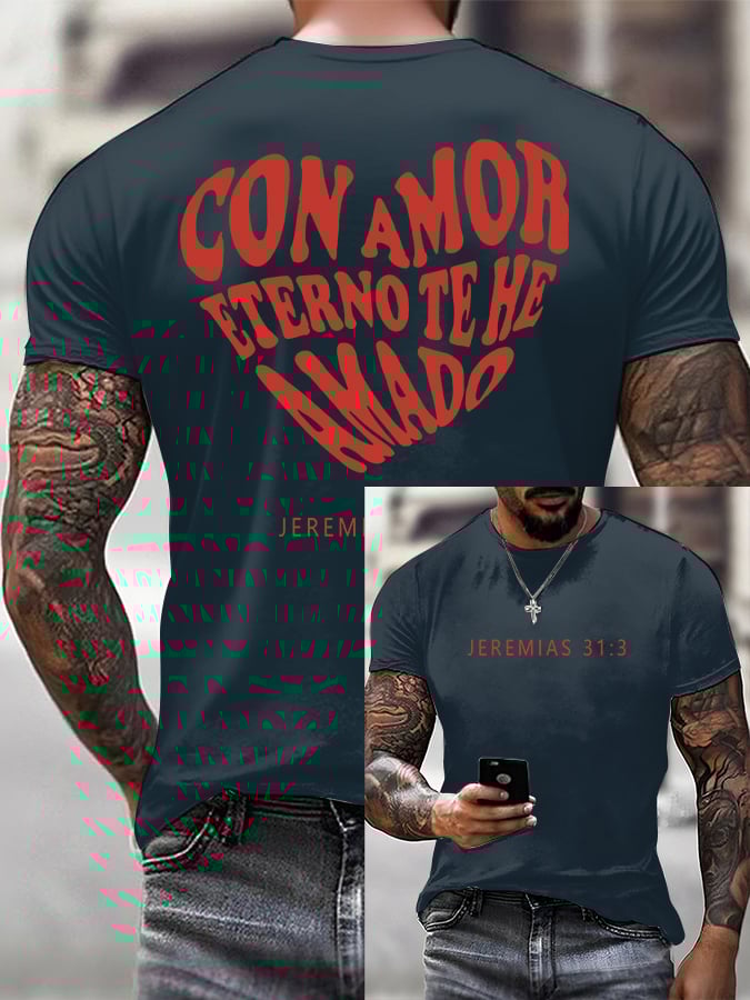 Men'S Casual Faith Print T-Shirt