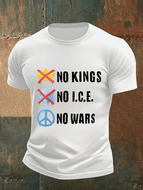 🔥Buy 3 Get 15% Off🔥Men's No Kings Print T-Shirt