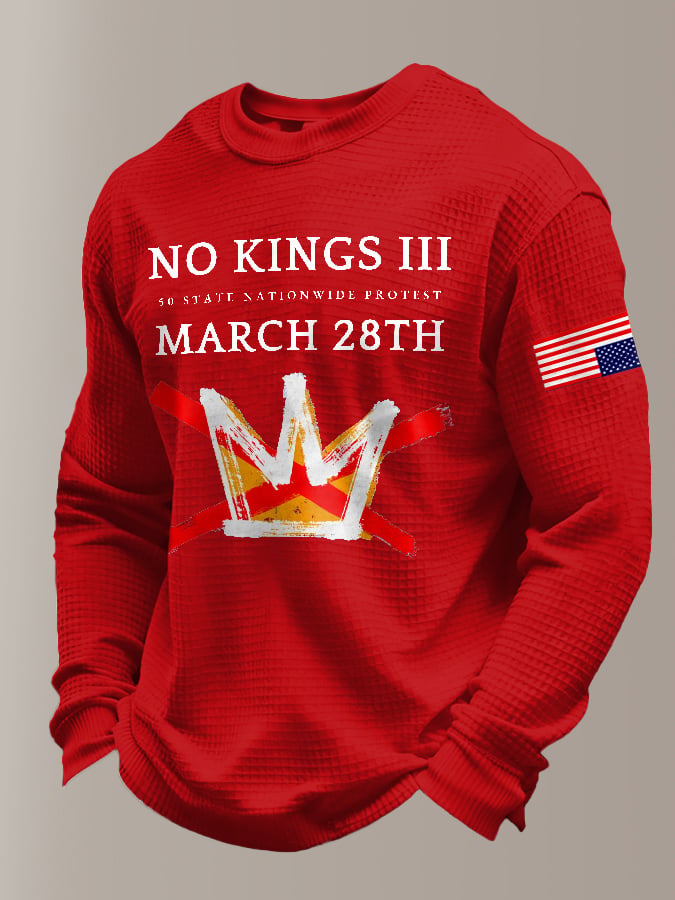 🔥Buy 3 Get 15% Off🔥Men's Retro No Kings III 50 State Nationwide Protest March 28th Print Sweatshirt