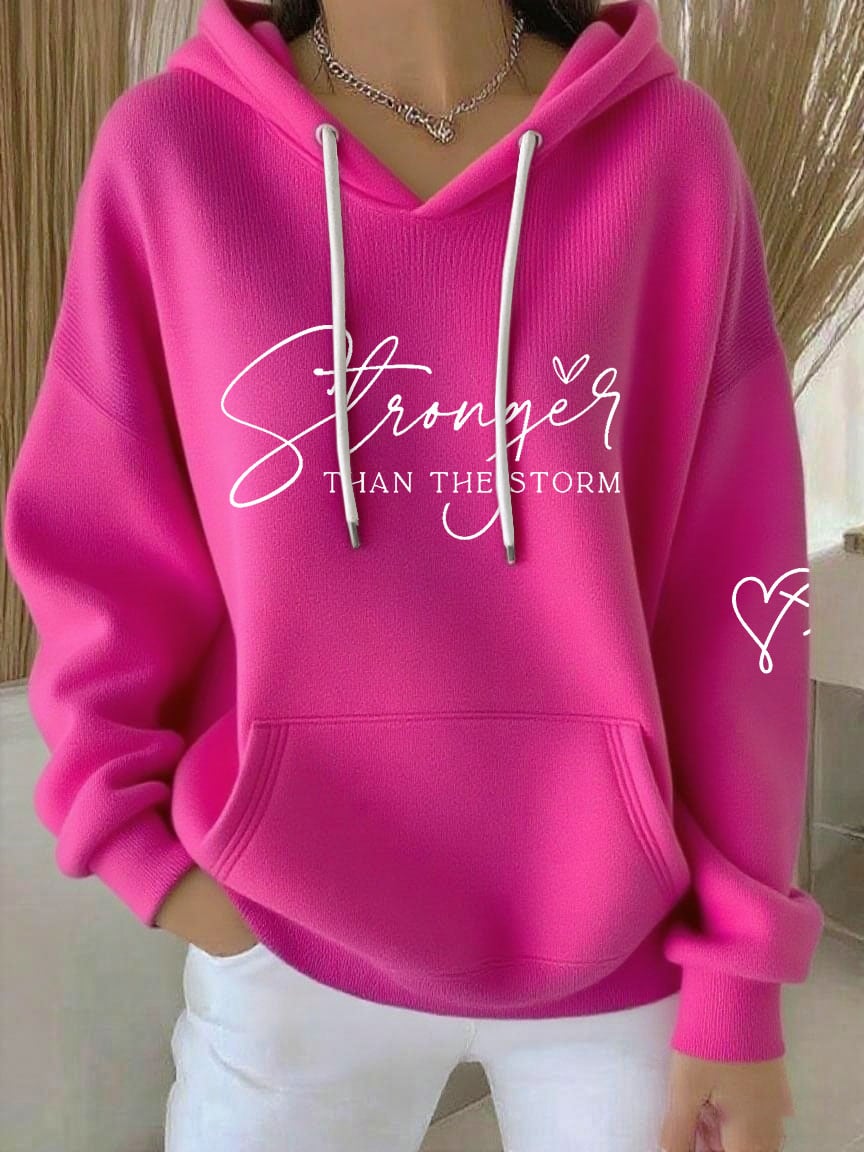 Women's Faith Striped Casual Hooded Sweatshirt