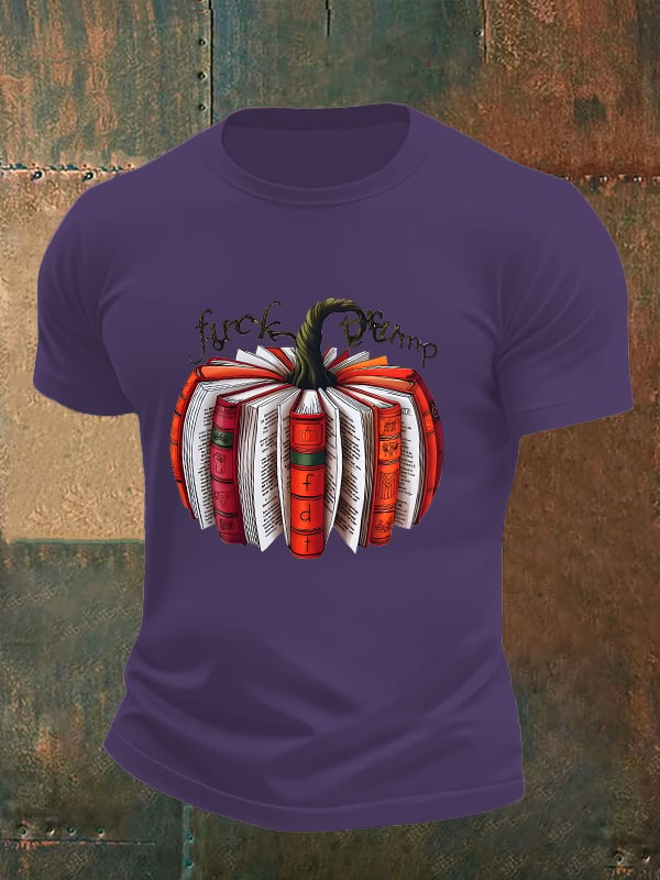 🔥Buy 3 Get 15% Off🔥Men's Fall Book Pumpkin DTF transfer - FDT, Fall Aesthetic print T-Shirt