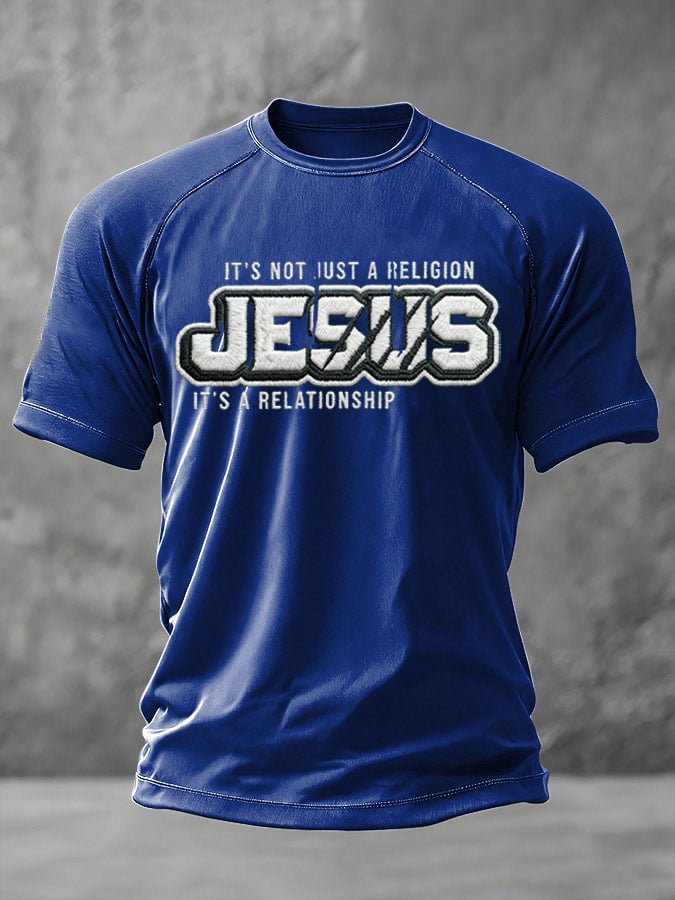 Men's It's a Relationship, Not Religion Printed T-Shirt