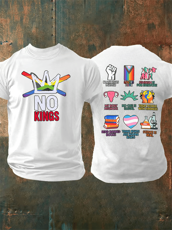 🔥Buy 3 Get 15% Off🔥Men's No Kings Print T-Shirt