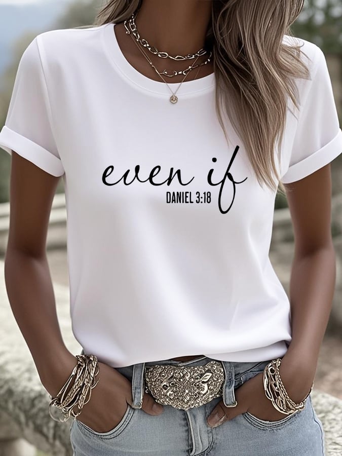 Women's Retro Even If Print T-Shirt