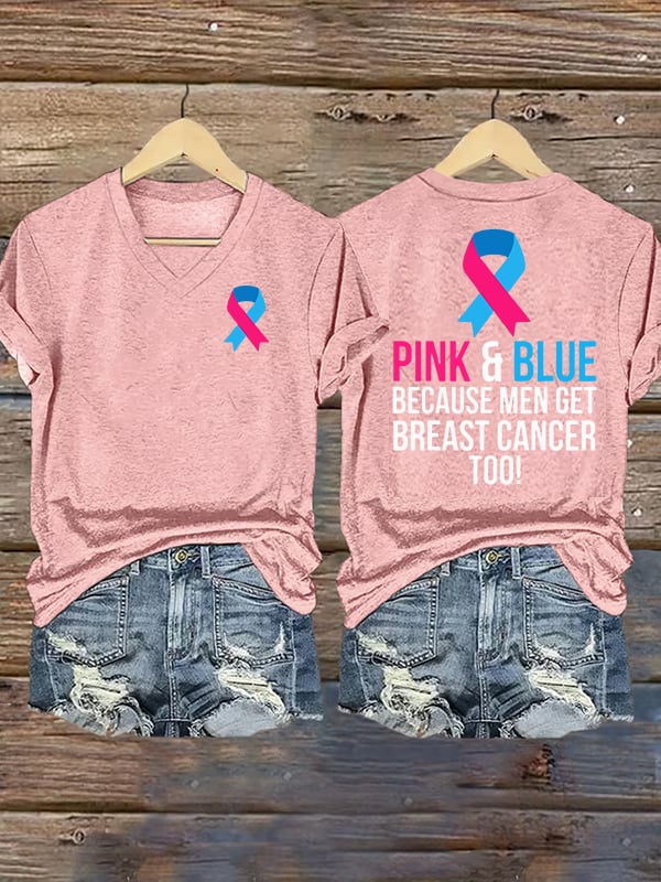 Women's Casual Breast Cancer Print T-Shirt