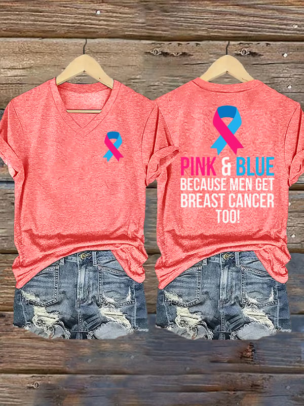 Women's Casual Breast Cancer Print T-Shirt