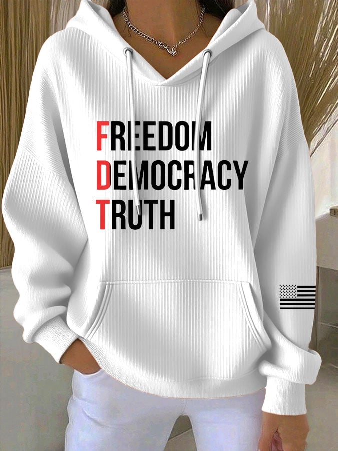 🔥Buy 3 Get 15% Off🔥Women's Casual FDT Freedom Democracy Truth Hoodie