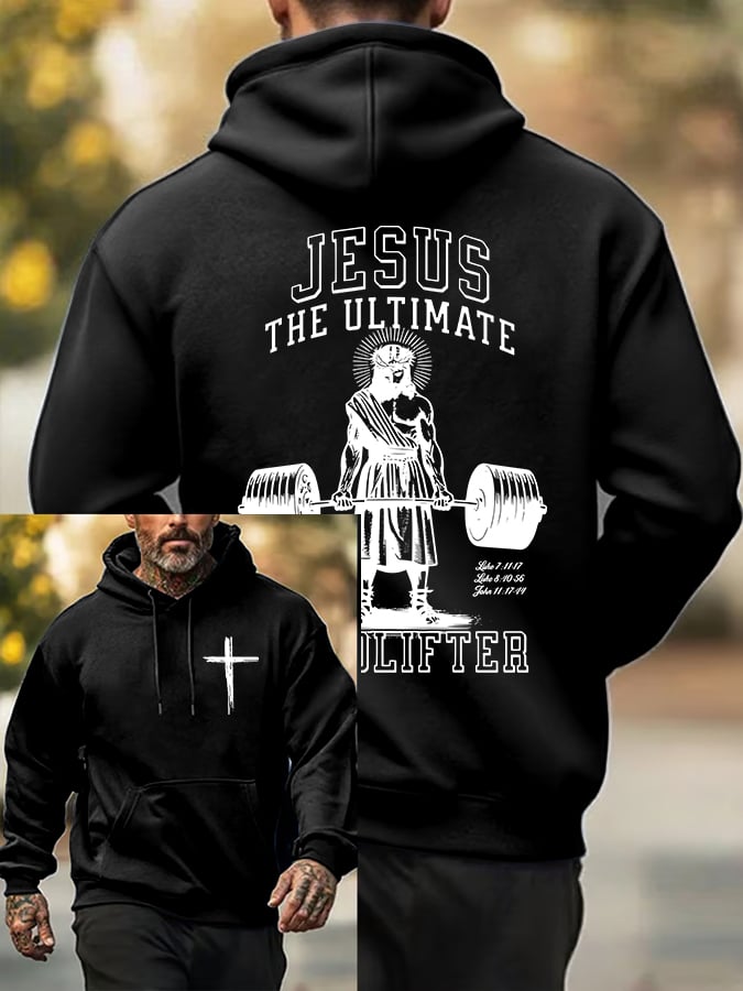 Men'S "Jesus Is The Ultimate Deadlifter" Faith Print Sweatshirt