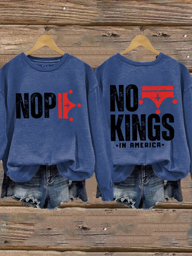 🔥Buy 3 Get 15% Off🔥Retro No Kings In America Print Sweatshirt