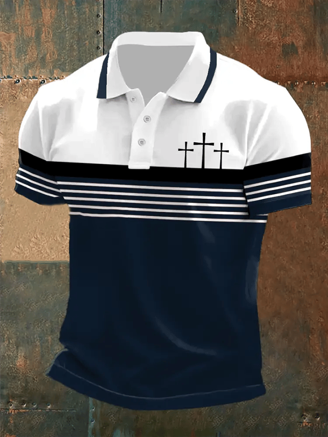 🔥Buy 3 Get 15% Off🔥Men's Retro Faith Casual Printed Polo Shirt