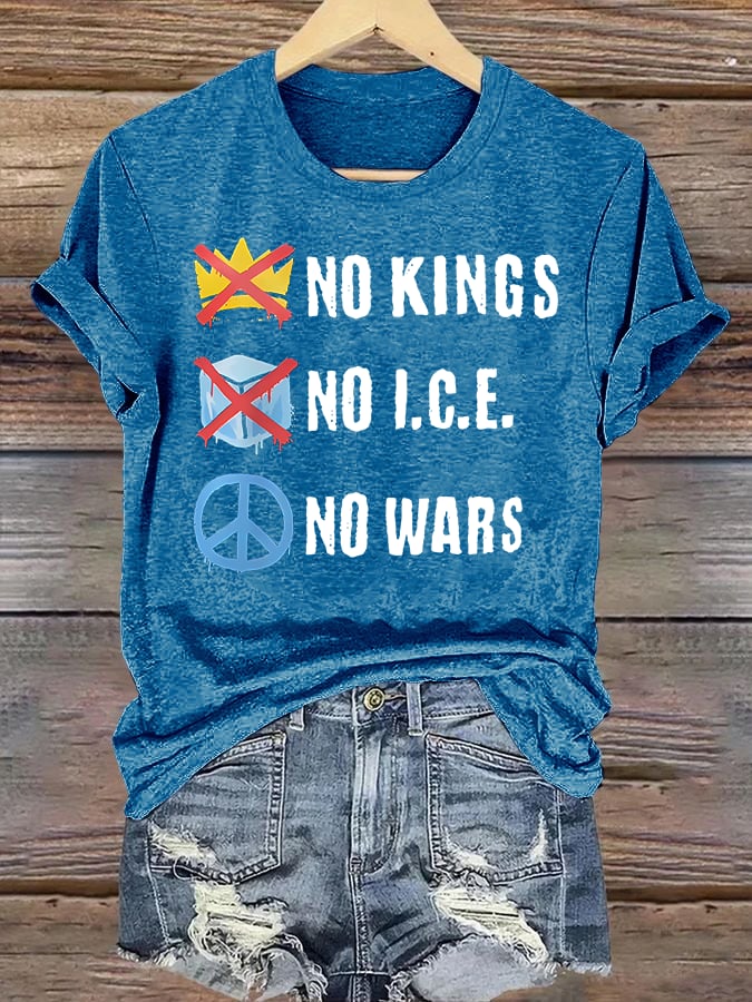 🔥Buy 3 Get 15% Off🔥Women's No Kings Print T-Shirt