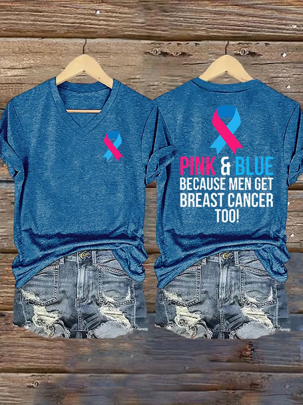 Women's Casual Breast Cancer Print T-Shirt