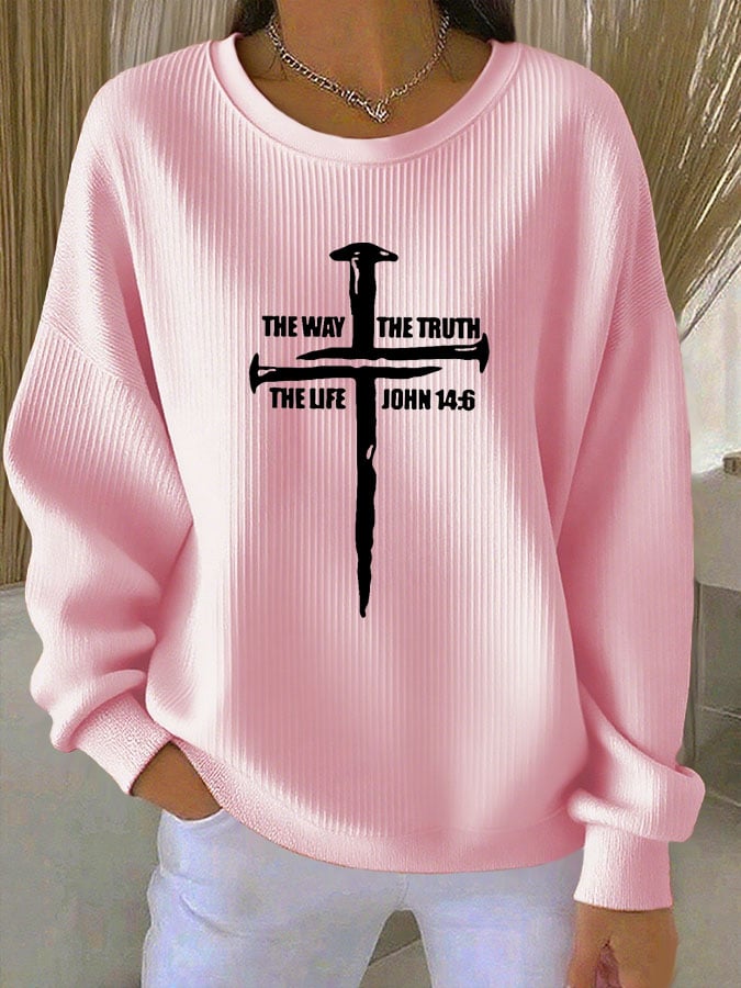 Women's Casual His Way Is Better Print Sweatshirt