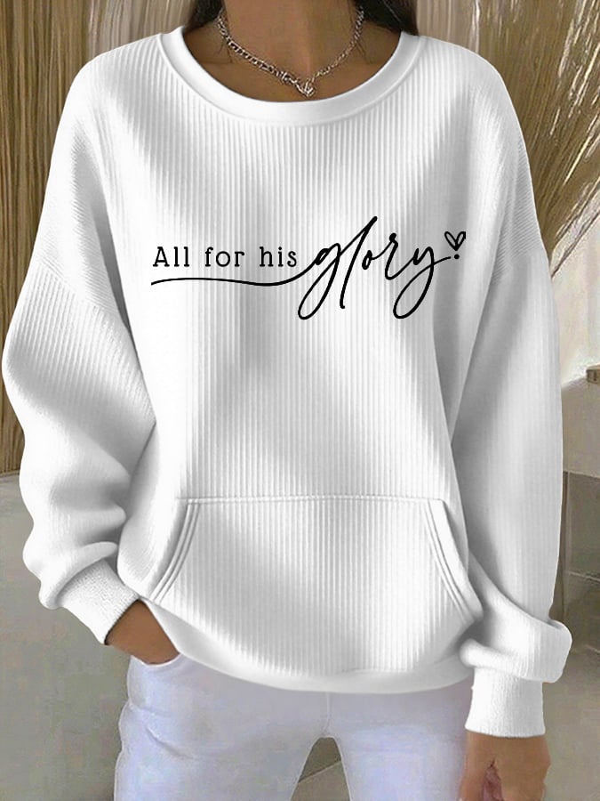 Women's All For His Glory Print Sweatshirt