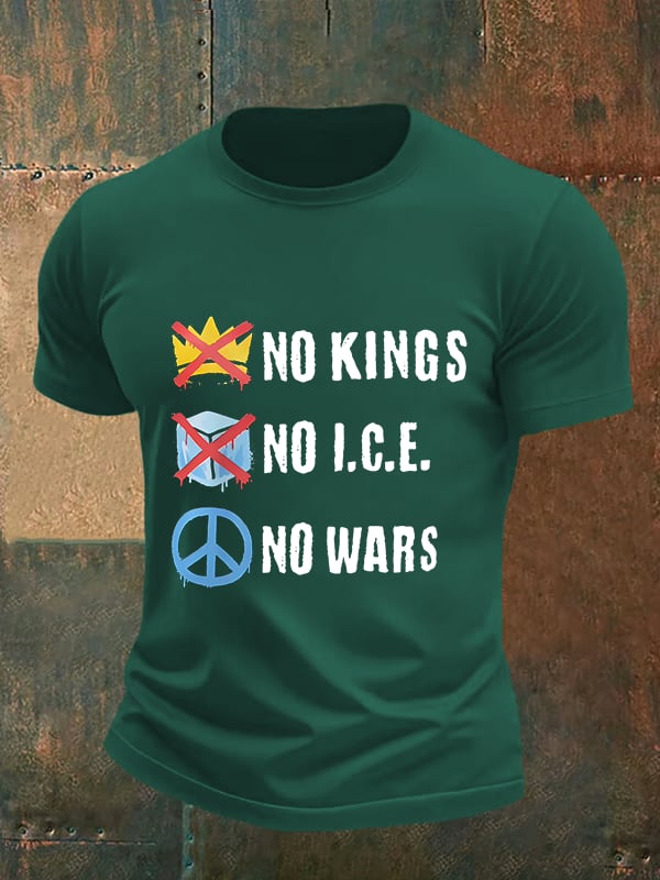 🔥Buy 3 Get 15% Off🔥Men's No Kings Print T-Shirt
