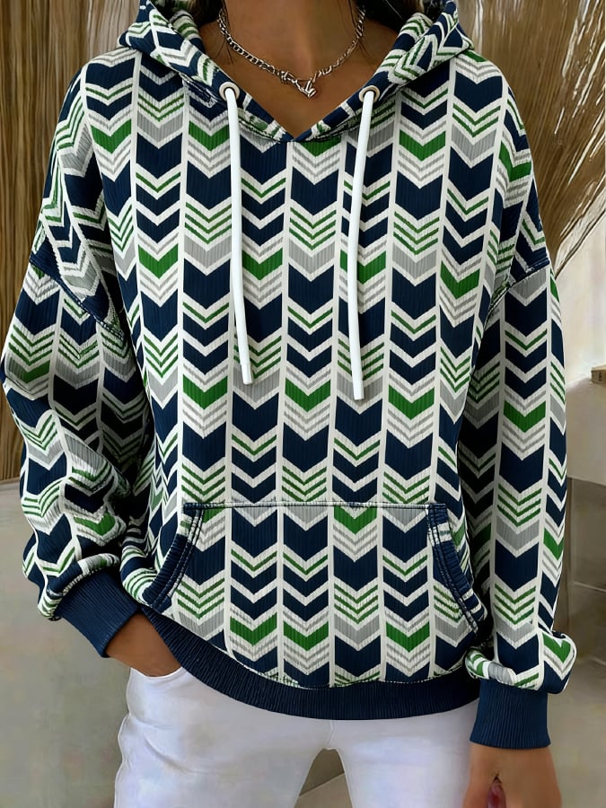 Women's Rugby Print Casual Sweatshirt