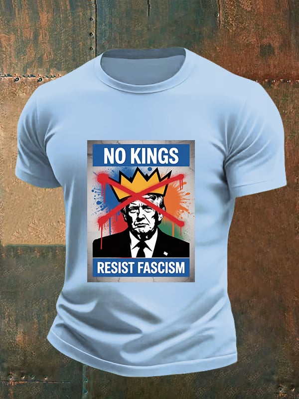 🔥Buy 3 Get 15% Off🔥Men's NO KINGS RESIST FASCISM T-shirt