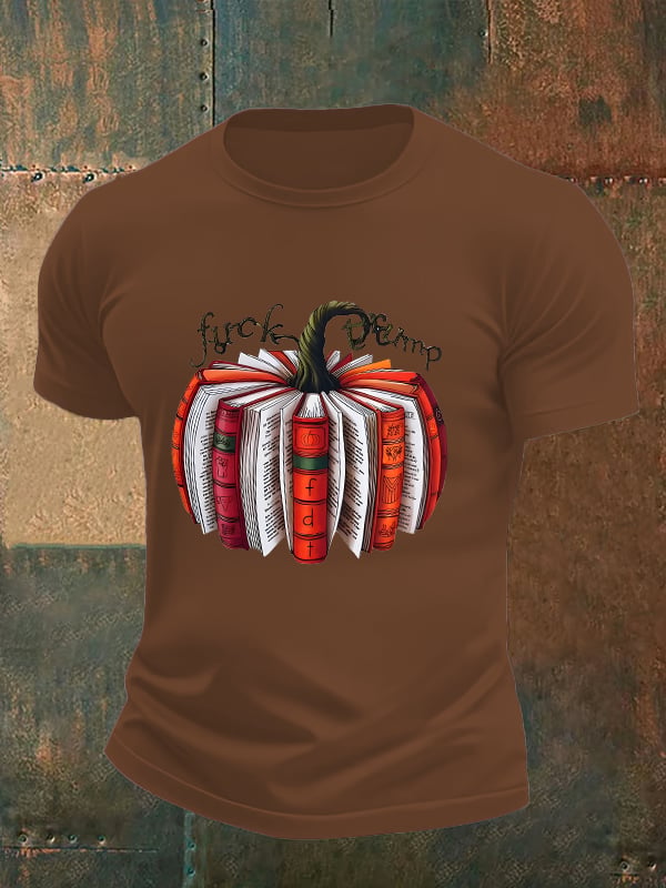 🔥Buy 3 Get 15% Off🔥Men's Fall Book Pumpkin DTF transfer - FDT, Fall Aesthetic print T-Shirt