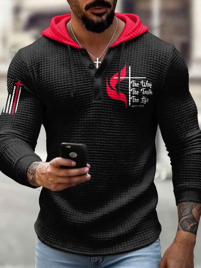 Men's Casual Christian Faith Print Top