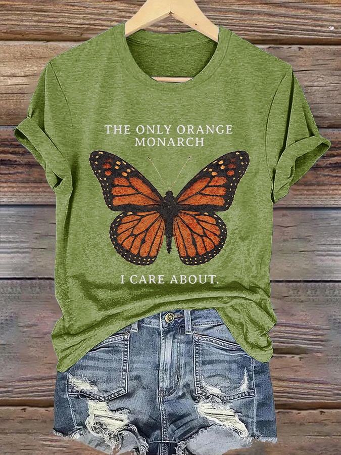 🔥Buy 3 Get 15% Off🔥Retro The Only Orange Monarch I Care About Print T-Shirt