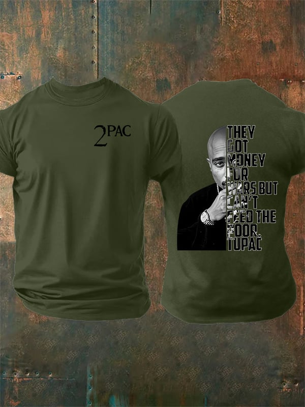 🔥Buy 3 Get 15% Off🔥Men's 2Pac Rapper Print T-Shirt