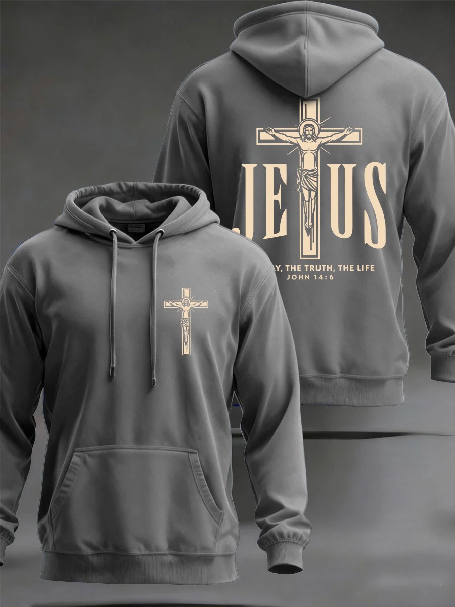 Men'S "The Way, The Truth, The Life" Faith Print Hooded Sweatshirt