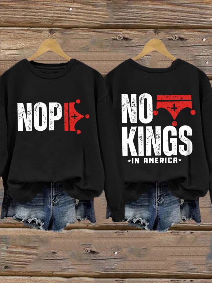 🔥Buy 3 Get 15% Off🔥Retro No Kings In America Print Sweatshirt