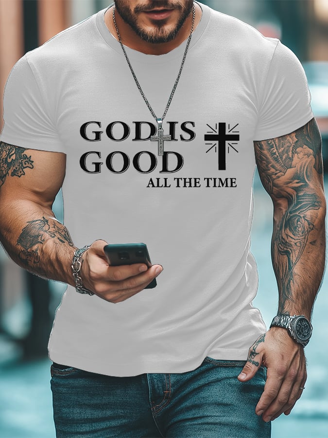 🔥Buy 3 Get 15% Off🔥Men's God Is Good Faith Printed T-Shirt
