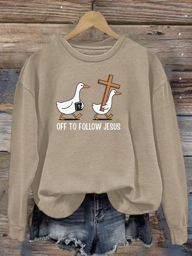 Women's OFF TO FOLLOW JESUS printed Sweatshirt