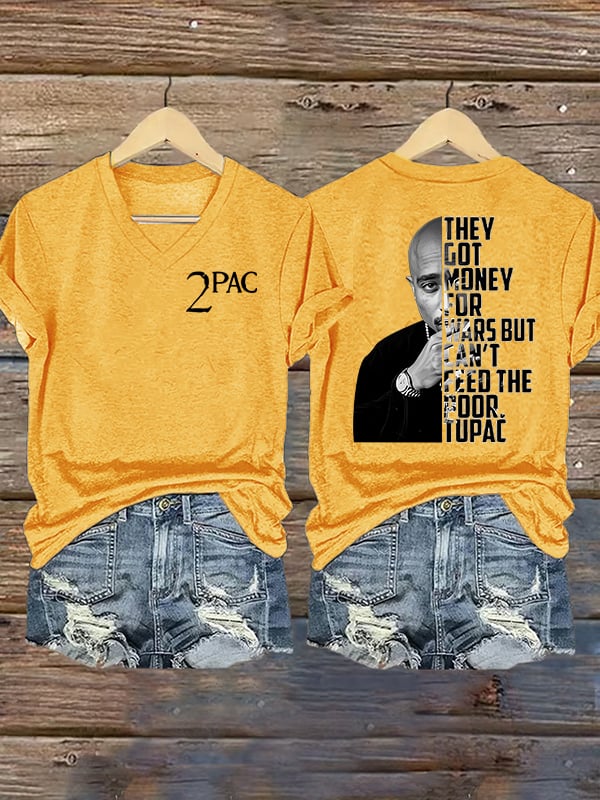 🔥Buy 3 Get 15% Off🔥Women's 2Pac Rapper Print T-Shirt