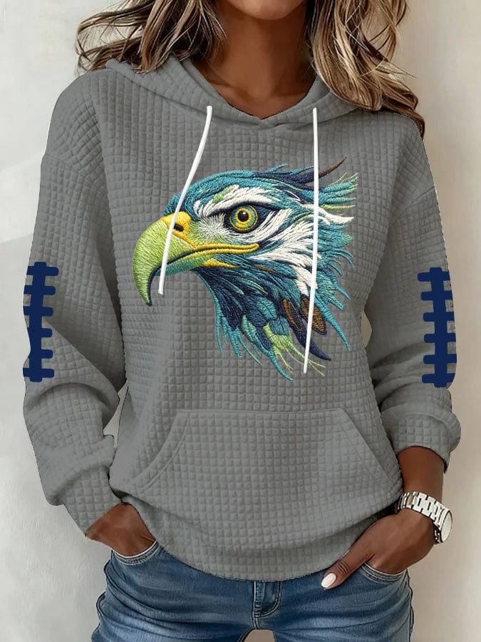 Women's Football Print Hoodie Sweatshirt