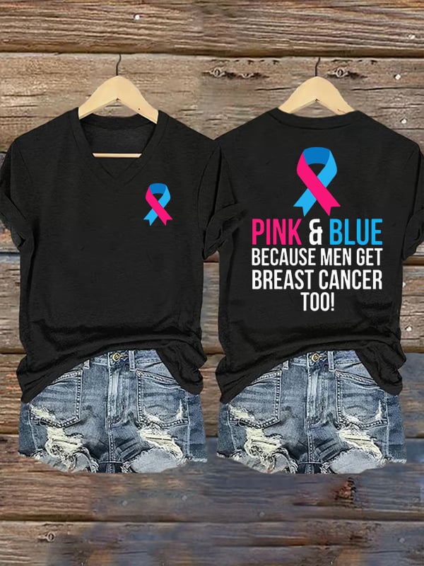 Women's Casual Breast Cancer Print T-Shirt
