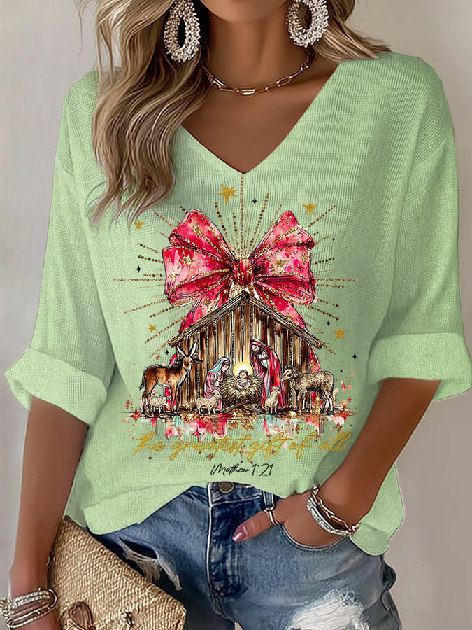 Women's Nativity Faith Print T-shirt