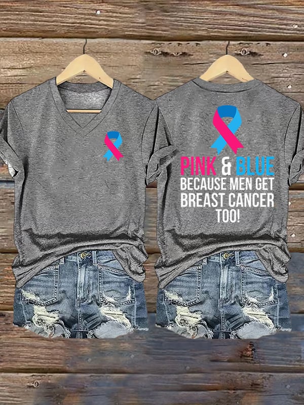 Women's Casual Breast Cancer Print T-Shirt