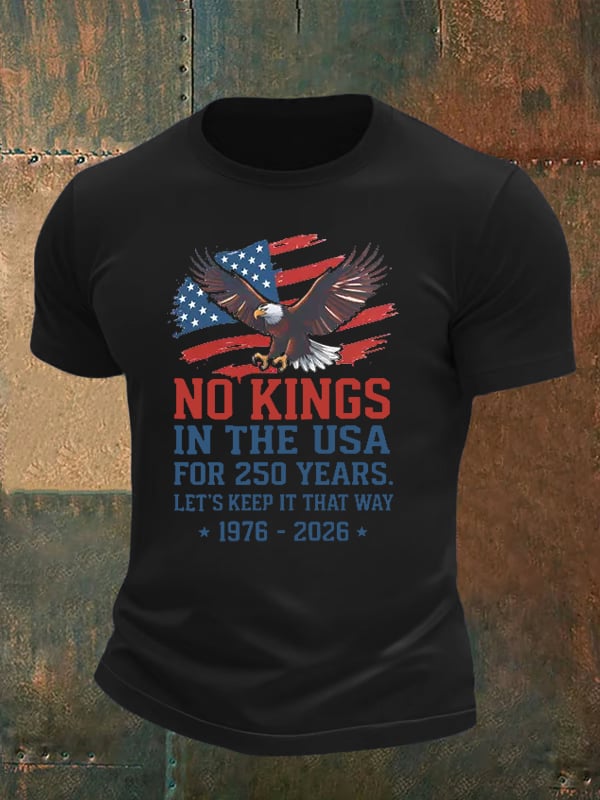 🔥Buy 3 Get 15% Off🔥Men's No Kings USA Patriotic Tee ,250 Years of Democracy printed T-shirt