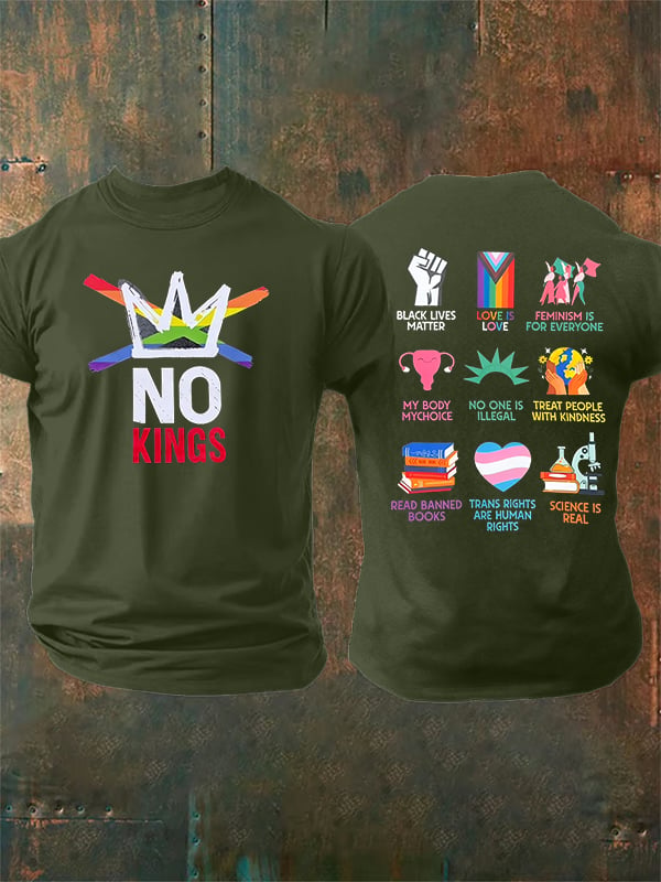 🔥Buy 3 Get 15% Off🔥Men's No Kings Print T-Shirt