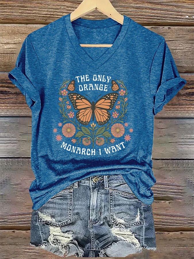 🔥Buy 3 Get 15% Off🔥Women's The Only Orange Monarch I Want Print T-shirt