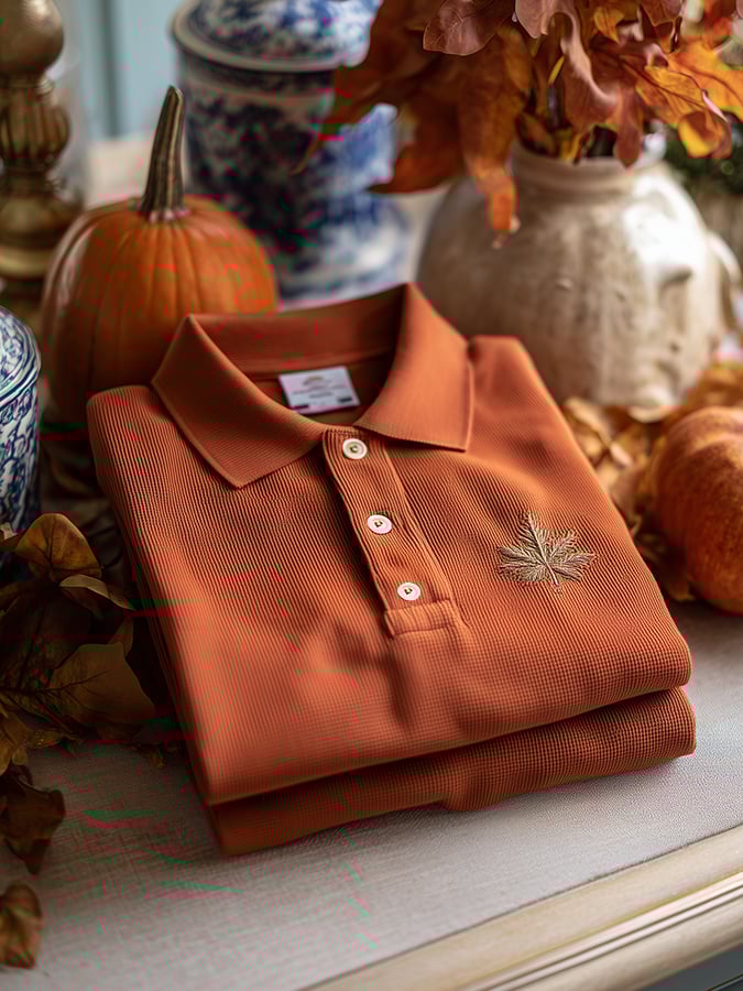 🔥Buy 3 Get 15% Off🔥Men's Offline Business Autumn Pumpkin Contrast Polo
