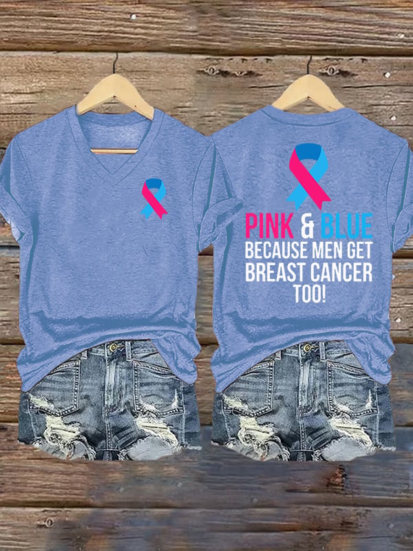 Women's Casual Breast Cancer Print T-Shirt