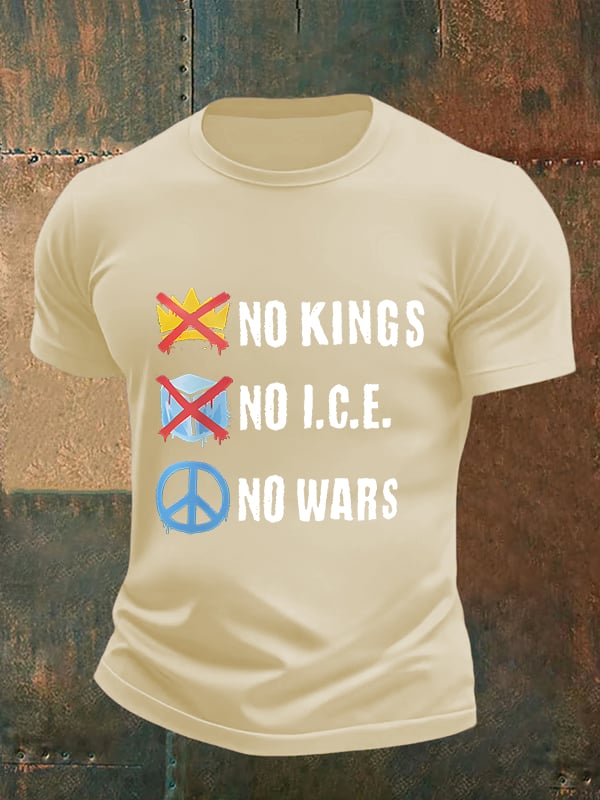 🔥Buy 3 Get 15% Off🔥Men's No Kings Print T-Shirt