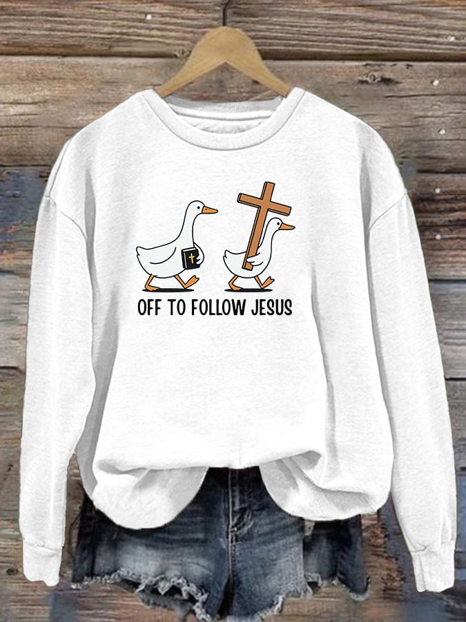 Women's OFF TO FOLLOW JESUS printed Sweatshirt
