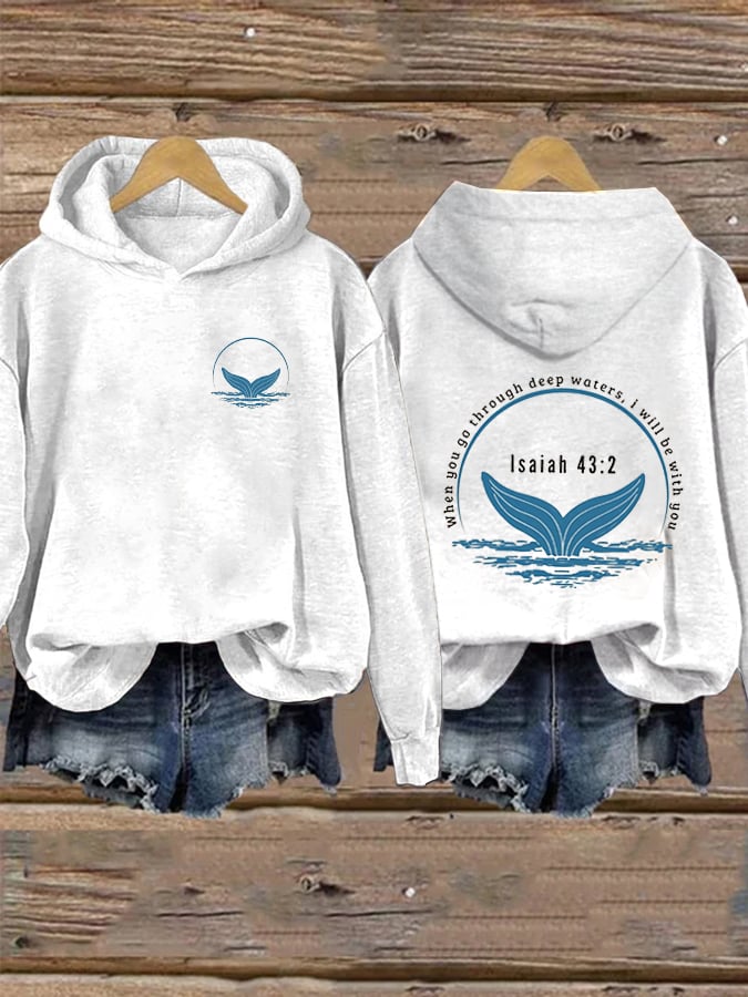 Women's When You Go Through Deep Waters,i will be with you34:2 Printed Hoodie